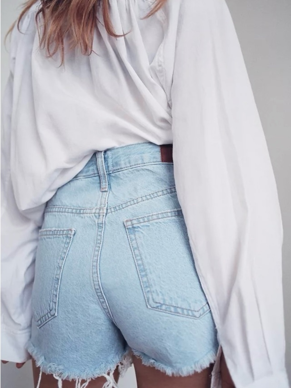 Urban Outfitters - BDG Light Blue High-Rise Distressed Denim Shorts
